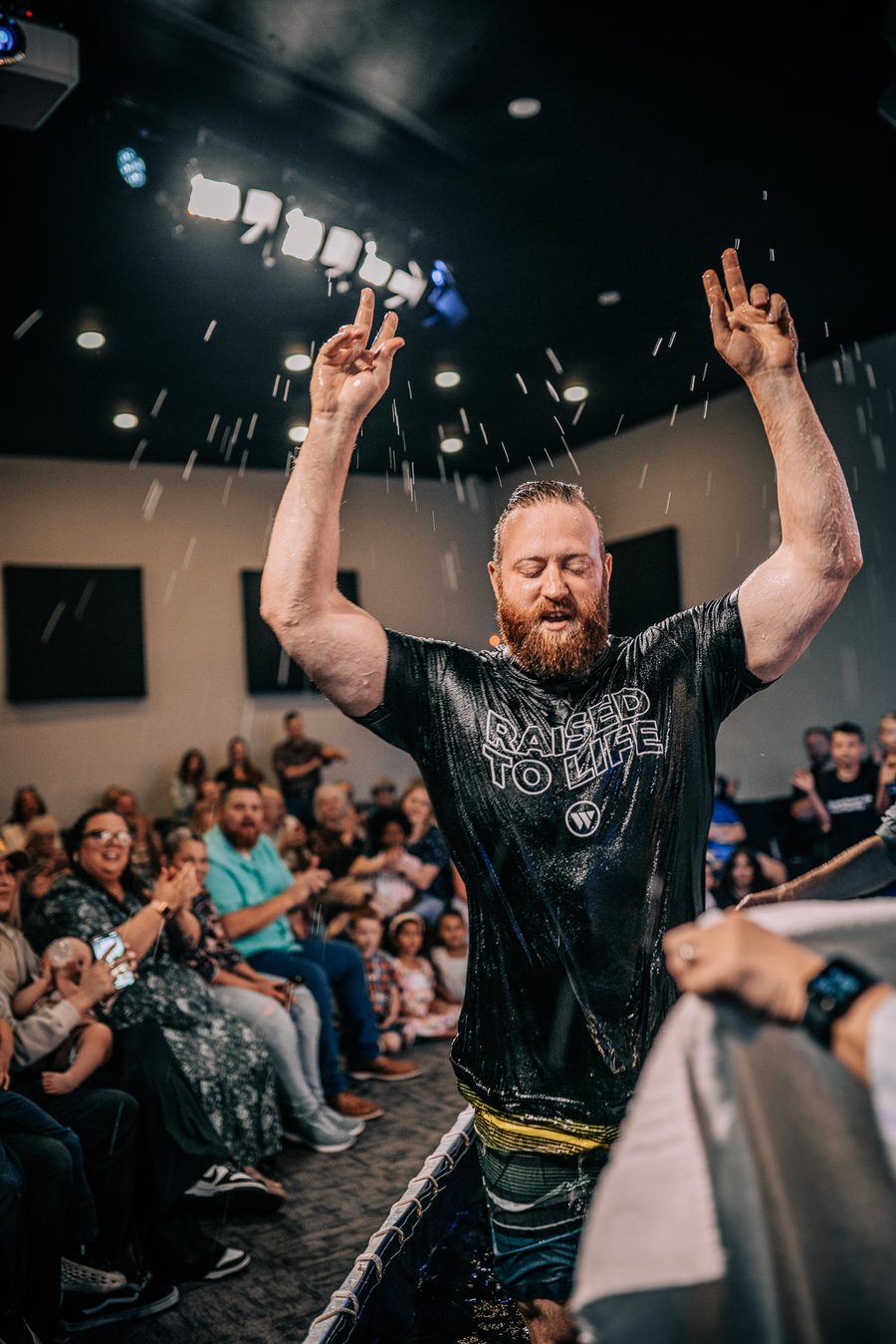 A baptism celebration at Motion Church